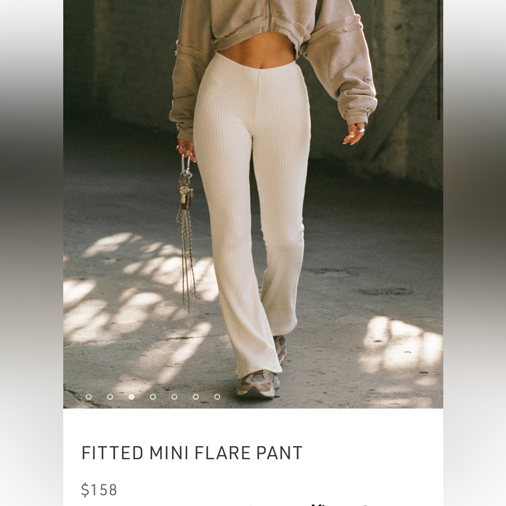 NWT Joah Brown Fitted Mini Flare Pant in Natural. S/M